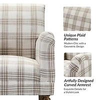 Tan Plaid Accent Chair
