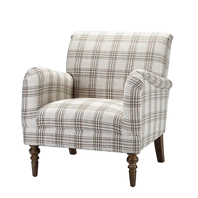 Tan Plaid Accent Chair