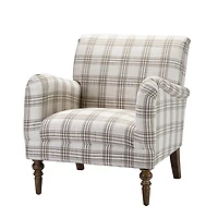 Tan Plaid Accent Chair