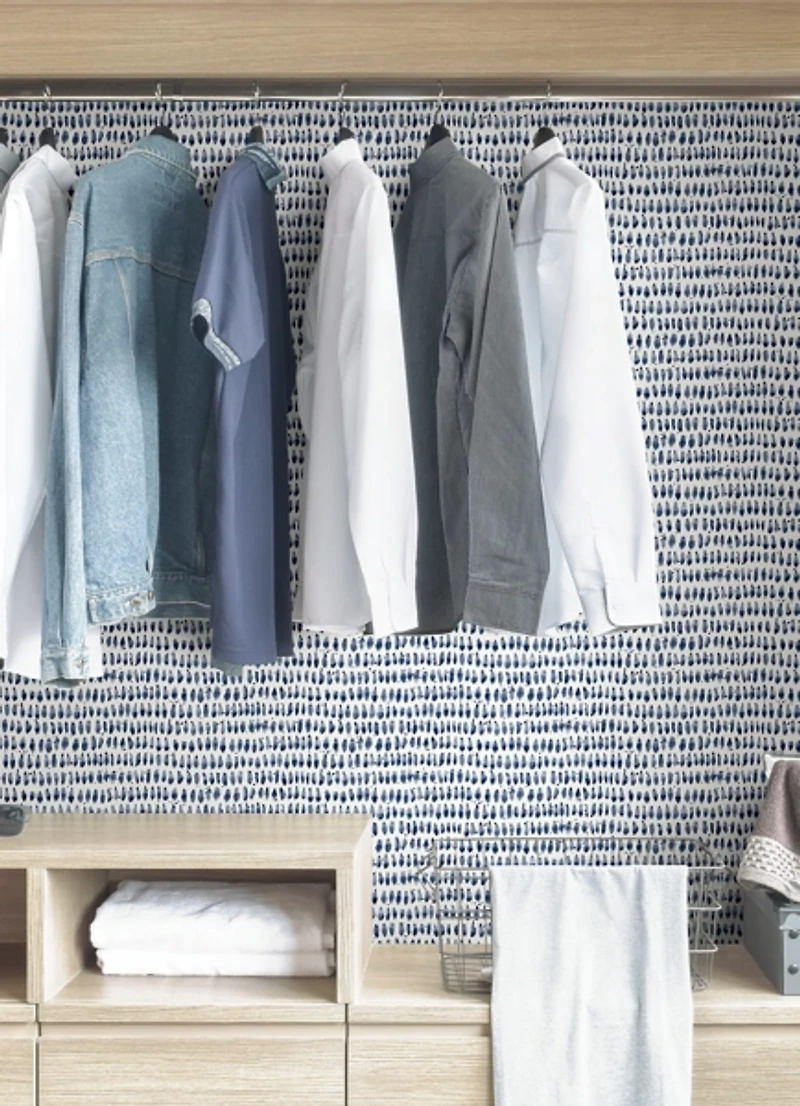 Navy Brushstroke Pattern Peel and Stick Wallpaper