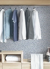 Navy Brushstroke Pattern Peel and Stick Wallpaper