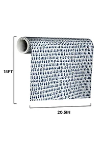 Navy Brushstroke Pattern Peel and Stick Wallpaper