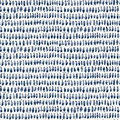 Navy Brushstroke Pattern Peel and Stick Wallpaper