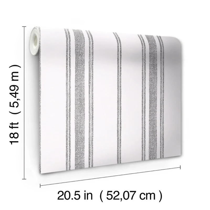 Blue and White Striped Peel and Stick Wallpaper