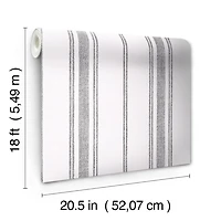 Blue and White Striped Peel and Stick Wallpaper