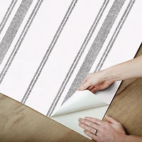 Blue and White Striped Peel and Stick Wallpaper