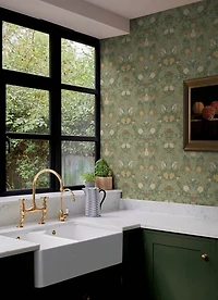 Moss Green Botanical Peel and Stick Wallpaper