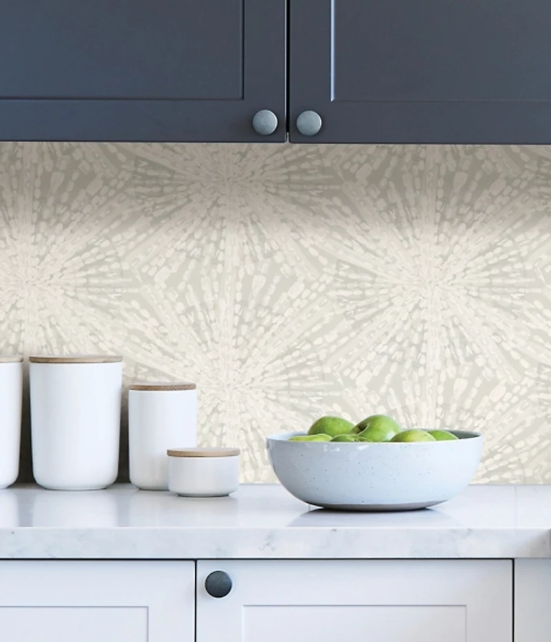 Silver Sunburst Peel and Stick Wallpaper