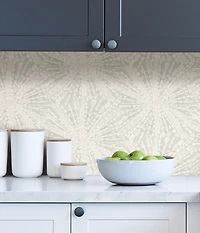 Silver Sunburst Peel and Stick Wallpaper