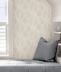 Silver Sunburst Peel and Stick Wallpaper