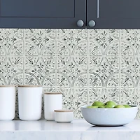 Antique White Tile Peel and Stick Wallpaper