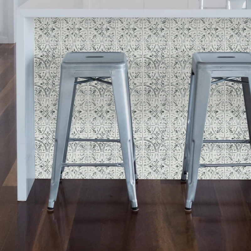 Antique White Tile Peel and Stick Wallpaper