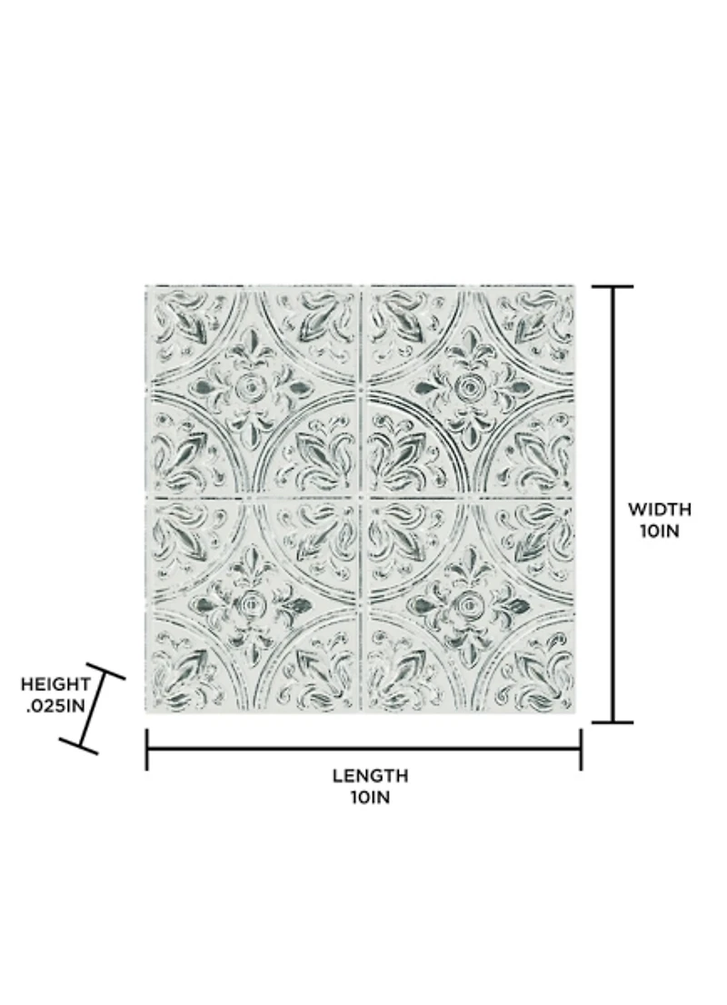 Antique White Tile Peel and Stick Wallpaper