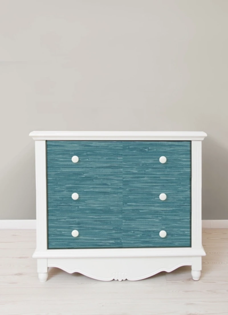 Steel Blue Grassweave Peel and Stick Wallpaper