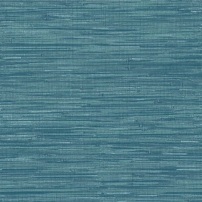 Steel Blue Grassweave Peel and Stick Wallpaper