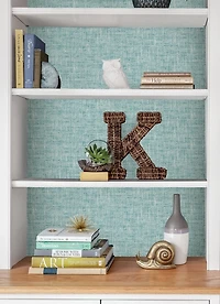 Aqua Textured Poplin Peel and Stick Wallpaper