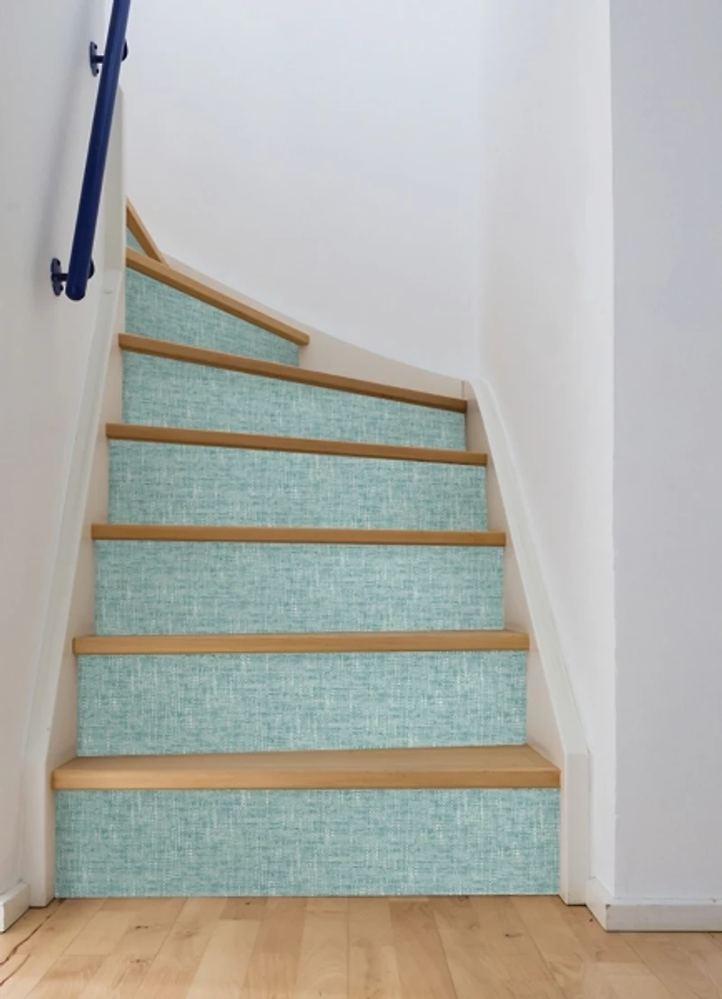 Aqua Textured Poplin Peel and Stick Wallpaper