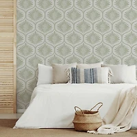 Green Primitive Leaves Peel & Stick Wallpaper