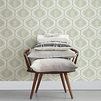 Green Primitive Leaves Peel & Stick Wallpaper