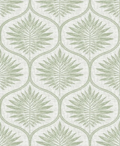 Green Primitive Leaves Peel & Stick Wallpaper