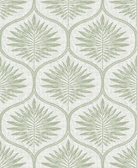 Green Primitive Leaves Peel & Stick Wallpaper