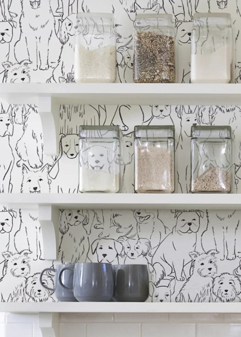 Black and White Paws Peel & Stick Wallpaper