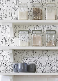 Black and White Paws Peel & Stick Wallpaper