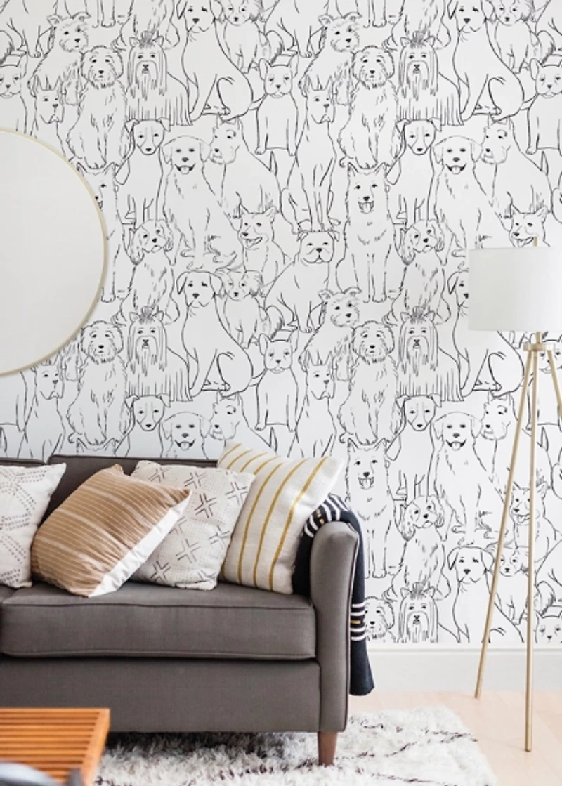 Black and White Paws Peel & Stick Wallpaper