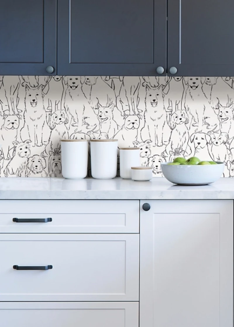 Black and White Paws Peel & Stick Wallpaper