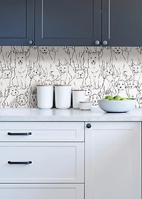 Black and White Paws Peel & Stick Wallpaper