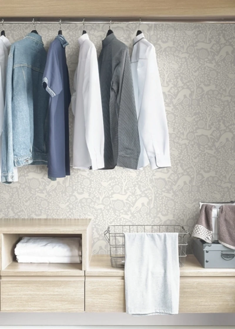 Gray Merriment Peel & Stick Wallpaper