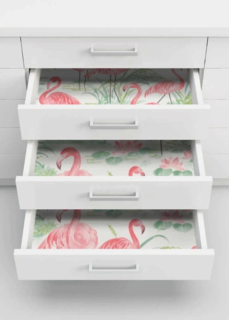 Pink Flamingo Beach Peel & Stick Wallpaper