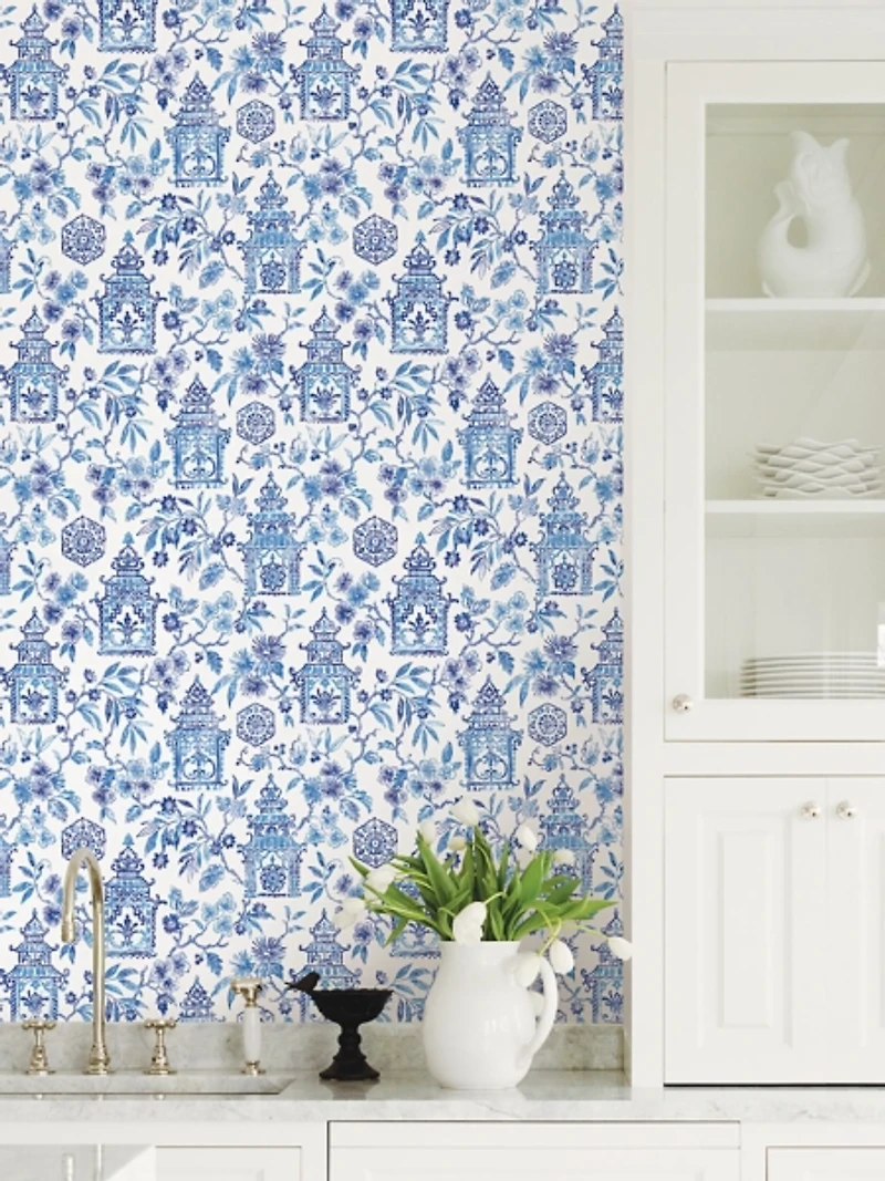 Blue Danson Peel & Stick Wallpaper