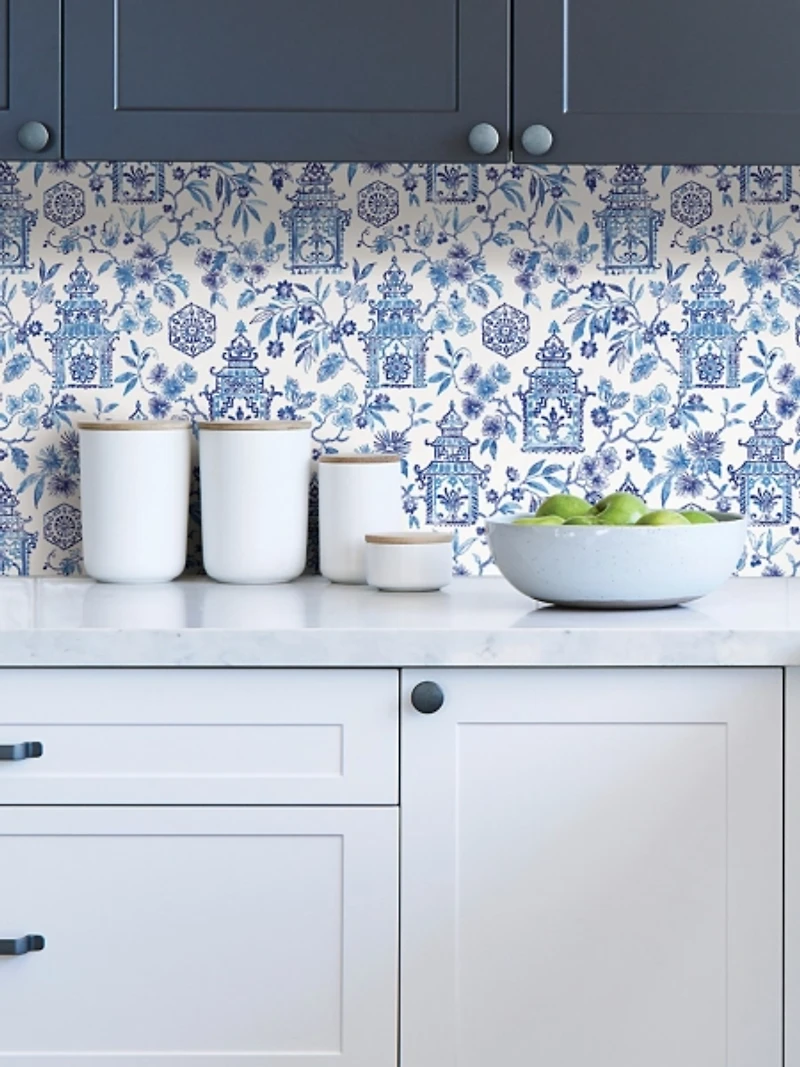 Blue Danson Peel & Stick Wallpaper