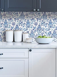 Blue Danson Peel & Stick Wallpaper