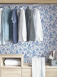 Blue Danson Peel & Stick Wallpaper