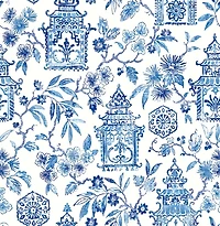 Blue Danson Peel & Stick Wallpaper
