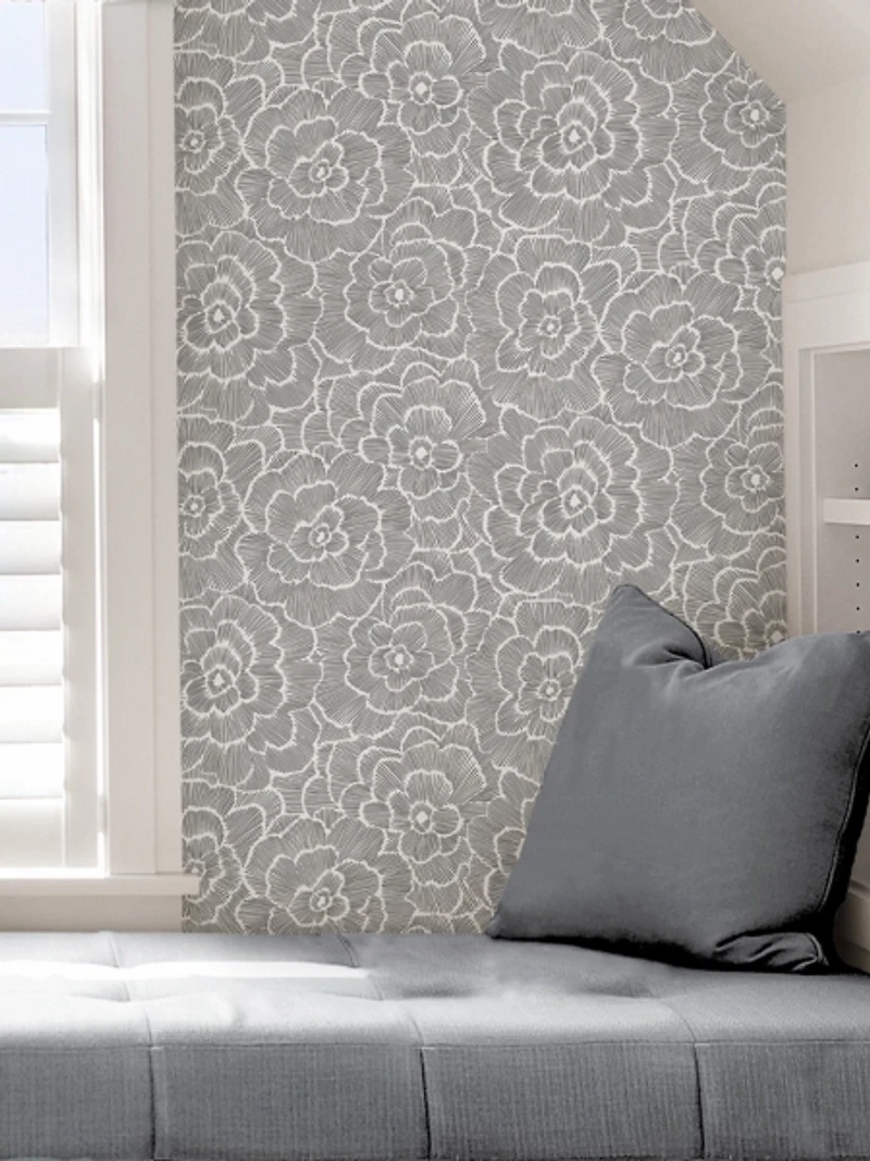 Charcoal Saraya Peel & Stick Wallpaper