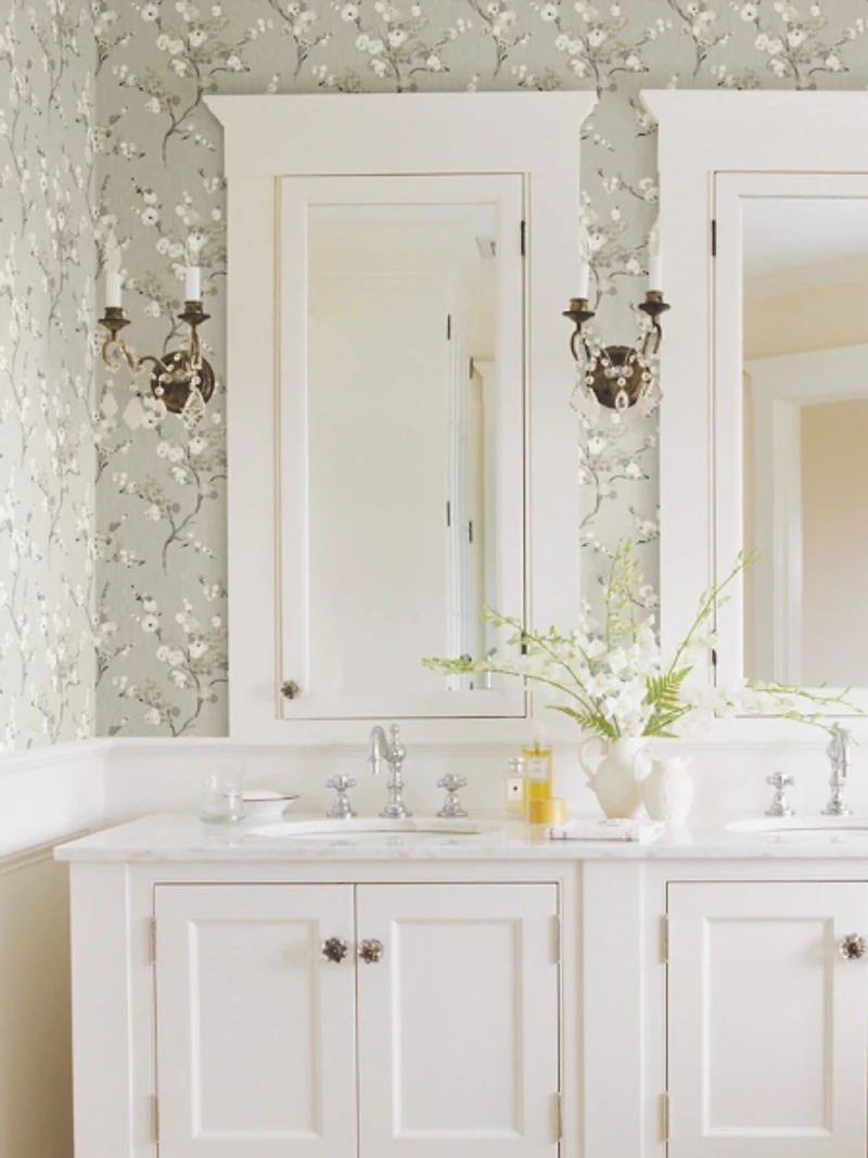 Gray Blossoms Peel & Stick Wallpaper