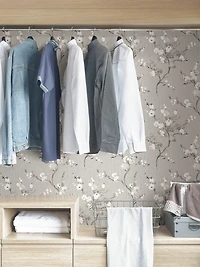 Gray Blossoms Peel & Stick Wallpaper