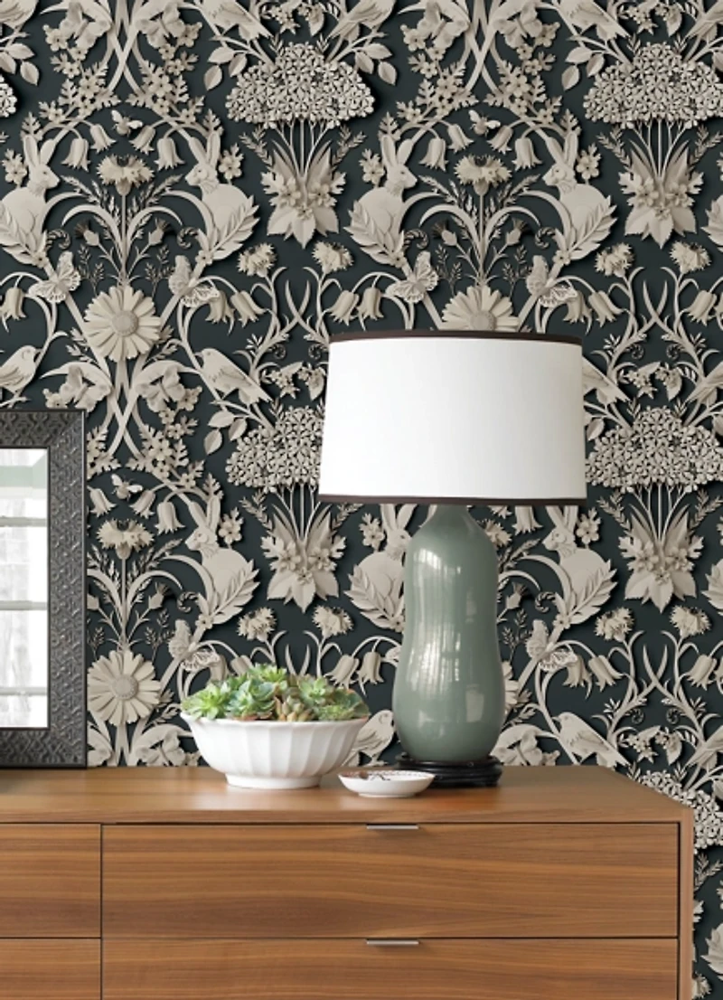 Charcoal Eloise Peel & Stick Wallpaper