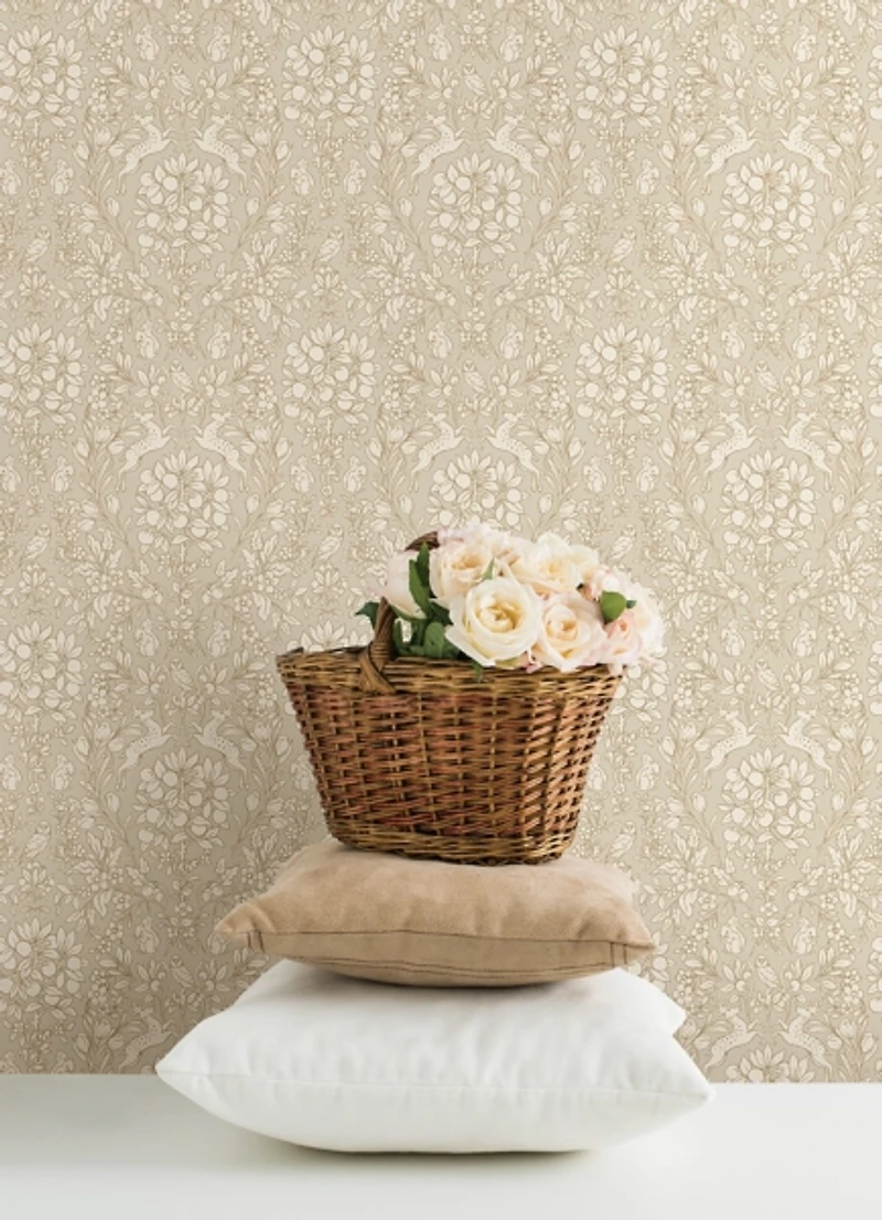 Taupe Enchanted Peel & Stick Wallpaper