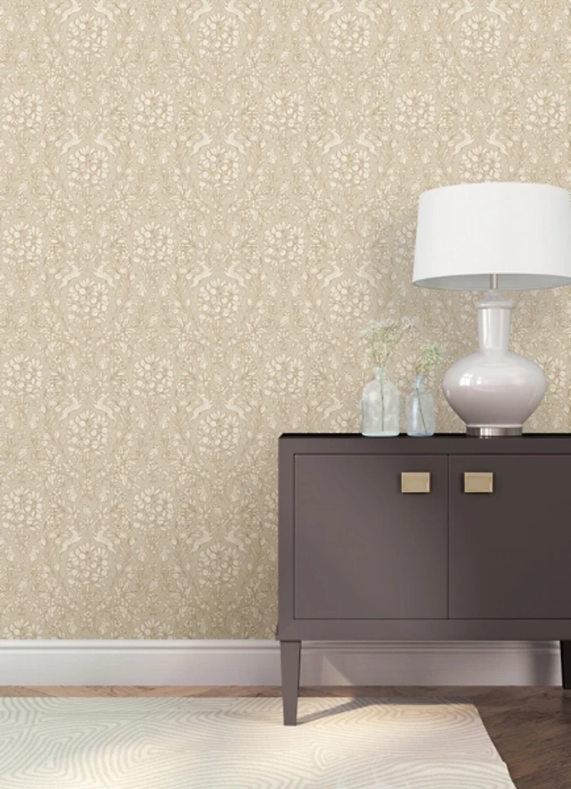 Taupe Enchanted Peel & Stick Wallpaper