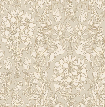 Taupe Enchanted Peel & Stick Wallpaper