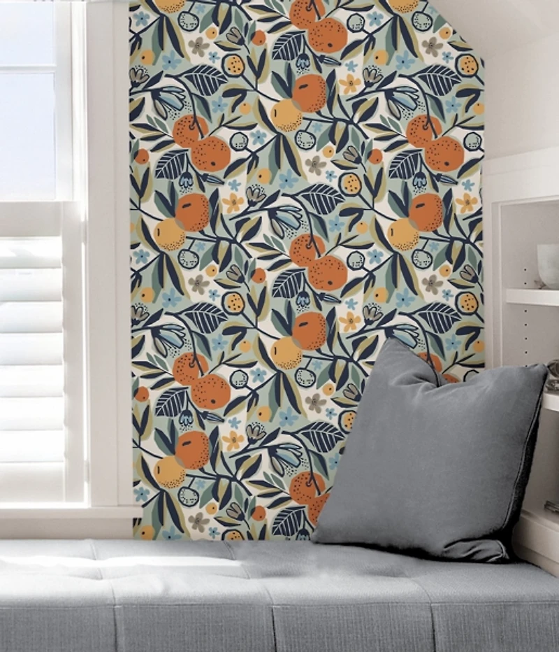 Navy Clementine Peel & Stick Wallpaper