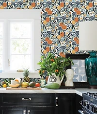 Navy Clementine Peel & Stick Wallpaper