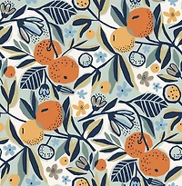 Navy Clementine Peel & Stick Wallpaper