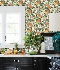 Green Clementine Peel & Stick Wallpaper