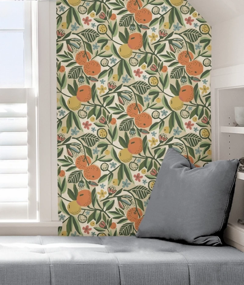 Green Clementine Peel & Stick Wallpaper