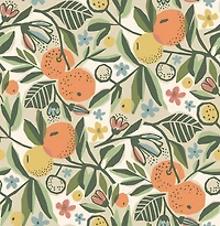 Green Clementine Peel & Stick Wallpaper
